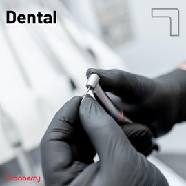 Cranberry Carbon Black Nitrile Exam Gloves, Pack of 200, Medium, 3.2 Mil