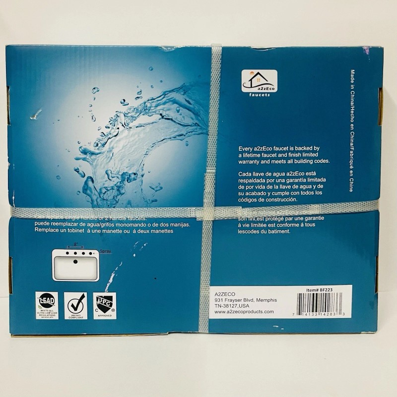 A2ZECO Kitchen Sink Faucet with Pull-Out Side Sprayer 2-Handle 4-Hole