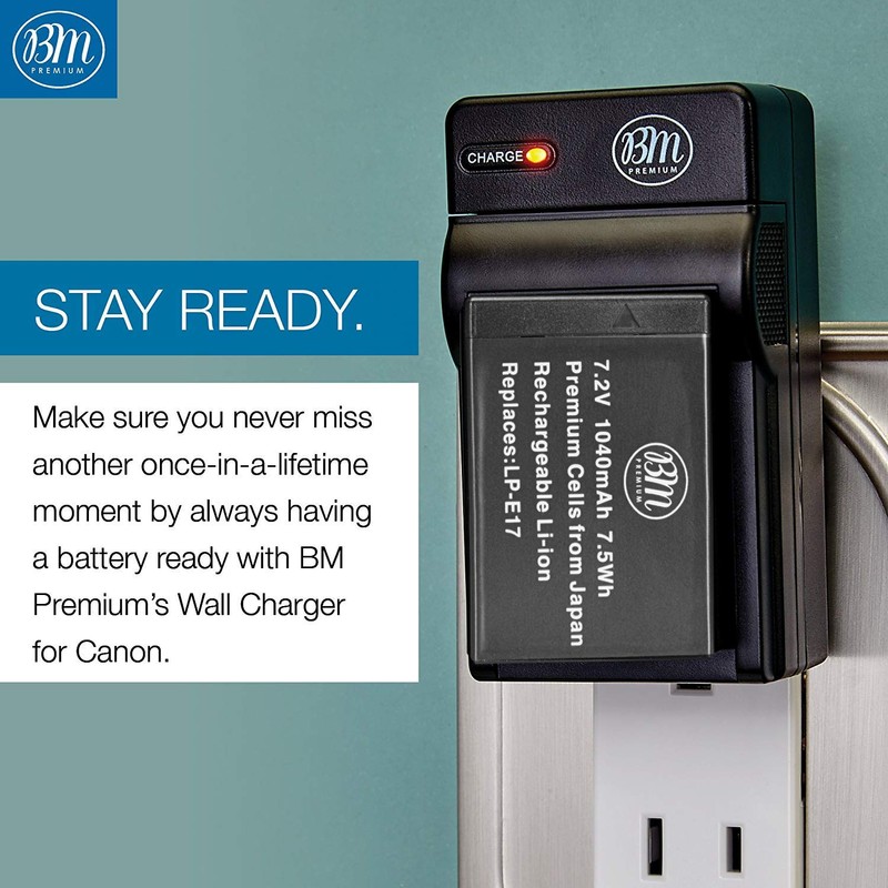 BM 3-Pack of LP-E17 Batteries and Charger for Canon EOS