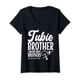 Womens Tubie Brother Gtube Accessories Feeding Tube Awareness V-Neck T-Shirt