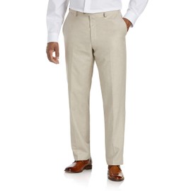 Oak Hill by DXL Men's Big and Tall Linen-Blend Suit Pants Flax 48 x 30