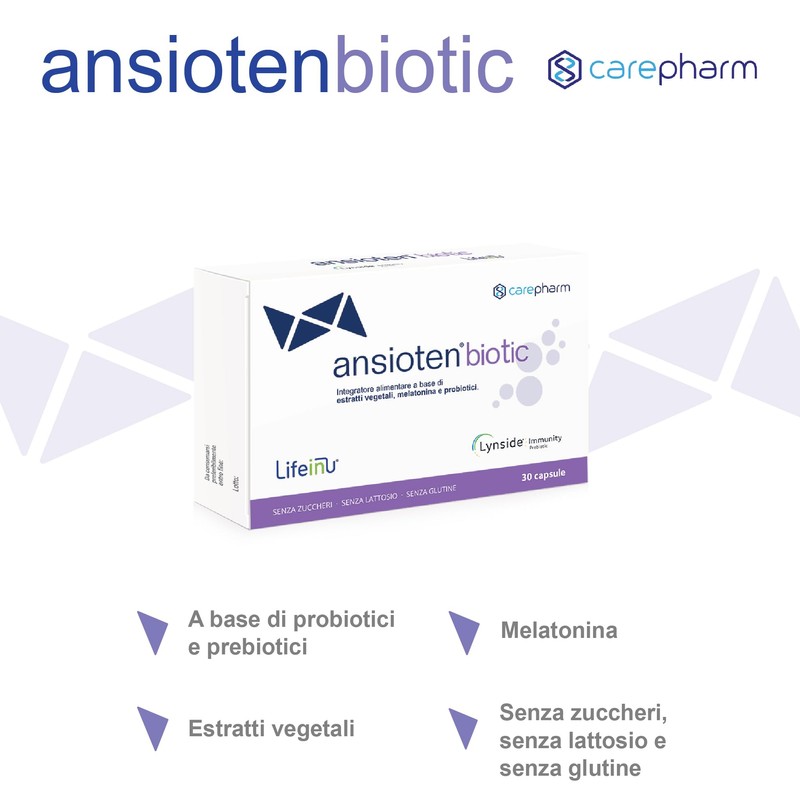 Carepharm, Ansioten Biotic, Integratore Alimentare con Probiotici e Prebiotici, Ideale