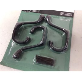 Liberty Hardware Hooks Flat Black Metal with Hardware Set of 6 NEW