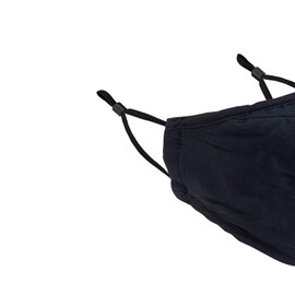 WedDecor Breathable Cotton Face Mask, Machine Washable, Reusable Safety Masks, Comfortable & Stretchable Drawstring Elastic, Face Covering, With Filter, Black - 3pcs