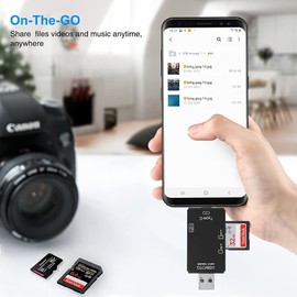 LEIZHAN Memory Card Reader, SD/MicroSD/USB Multi-Card Reader, Ultra High Speed Data Transfer, Compatible with OTG SD/Micro SD Card, Multifunctional, 3-in-1 Type-C, Micro USB Connection, Compatible