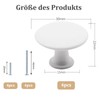 Misuyue Pack of 4 Furniture Knobs, White, 30 mm Round