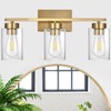 A1A9 3-Light Bathroom Vanity Light, Modern Brushed Gold Wall Lights