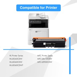TN431 TN-431 Toner Cartridge 4-Pack Compatible for Brother TN431 4-Color Toner Cartridge Set for HL-L8360CDW MFC-L8900CDW HL-L8260CDW MFC-L8610CDW HL-L8360CDWT Printer Ink