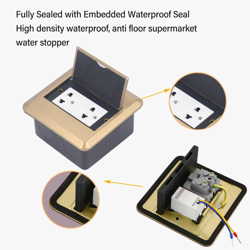 Floor Electrical Outlet Multifunctional Stainless Steel Recessed Concealed Pop Up
