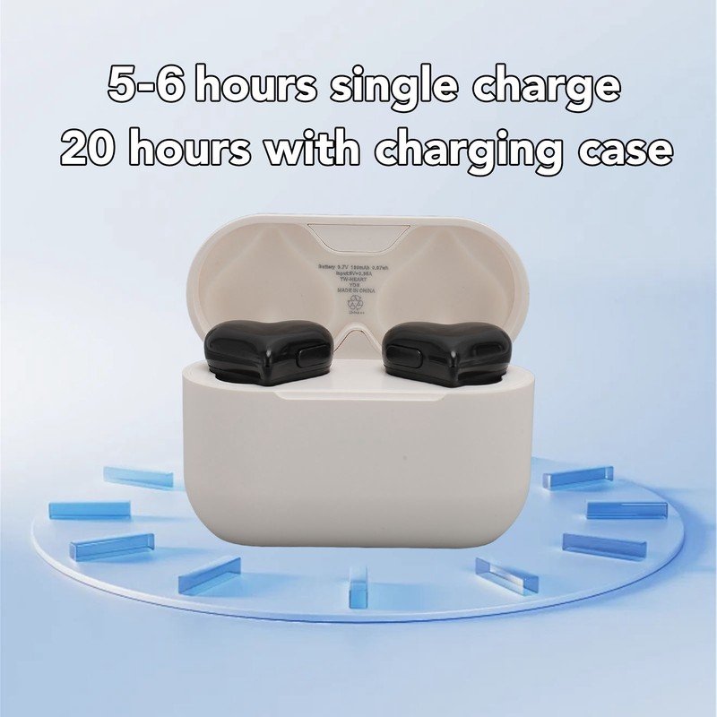 Heart Shaped Wireless Earbuds HIFI Stereo Sound Waterproof Bluetooth 5.3
