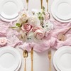 Sioloc 5 Pack Light Pink Cheesecloth Table Runner Spring Decor