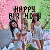 Green and Pink Birthday Party Background Decoration, Witch Party Banner