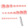MOTIBACK 24Pcs Press-On Toenails - Pink Gradient Toenails, Short Square