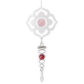 CIM Stainless Steel Decorative Wind Spiral Little Crystal Twister Red Dimensions: 3 x 16 cm Includes 2 Glass Objects with Facet Cut - Can be Combined as desired - Includes Hooks and Nylon Cord