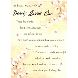 Grave Card - An Eternal Memory Of A Dearly Loved One - Free Card Holder - M15.