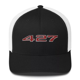 Racing Roots Chevy 427 Engine Classic Cars Emblem Trucker Cap - Black