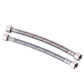 Faucet Supply Lines 3/8" to 3/8" Female Compression Thread 1 Pair, ARCORA 9“ Faucet Hose Connects Kitchen Bathroom Sink to Water Supply