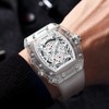 Gosasa Fashion Watches for Men Hollowed Men Watch Tonneau Transparent