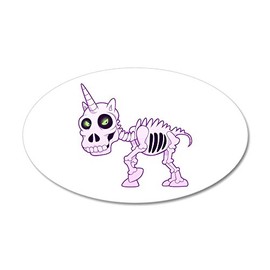 Truly Teague 35x21 Oval Wall Vinyl Sticker Pink Unicorn Skeleton