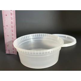 8oz Heavy Duty Round Plastic Food Takeout Containers with Lids 24 sets
