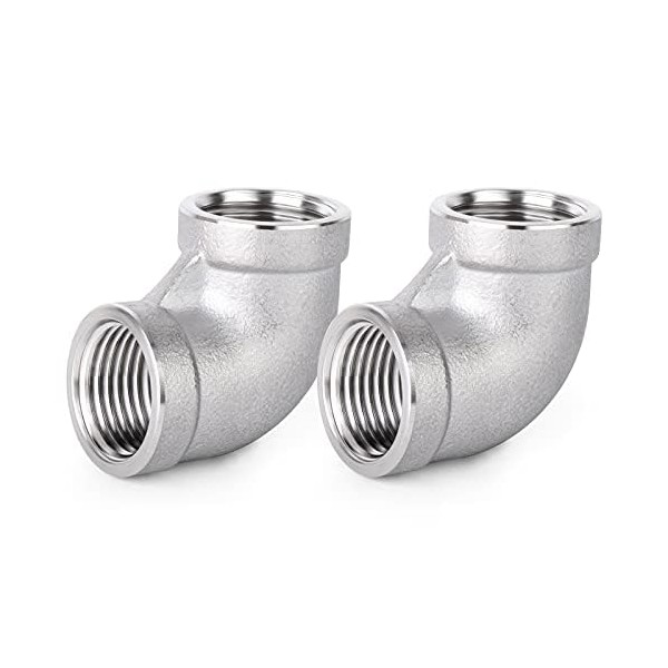 ERGAOBOY 2 PCS 304 Stainless Steel 90 Degree Elbow Fittings,