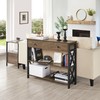 Topeakmart Industrial Console Table Sofa Table with Storage for Entryway,