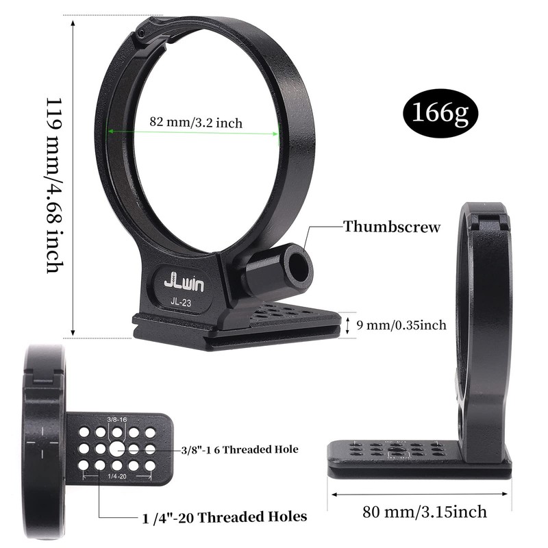 FOTGA Metal Tripod Clamp Tripod Mount Ring Lens Mount for