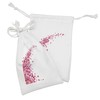 Ambesonne Pink and White Fabric Pouch Set of 2, White