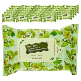 The Face Shop Herb Day Cleansing Tissue, 20 sheets, 25 pcs / 더페이스샵 허브데이 클렌징 티슈, 20매입, 25개