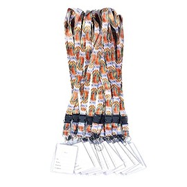 12 Pack Wholesale Bulk Mexico/Honduras/Guatemala/El Salvador/Nicaragua Flag ID Badge Holder Lanyard Keychain with Detachable Buckle… (Virgin Mary)
