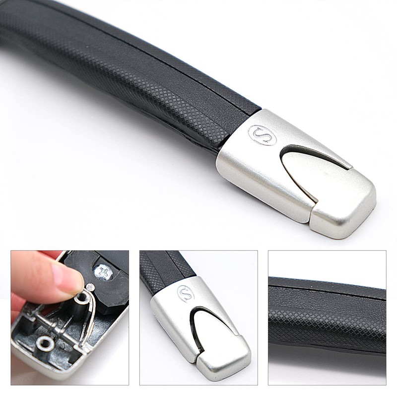 2 Pcs Luggage Handle Replacement 23cm Black Long Strap Grip
