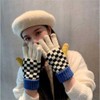 Plaid Winter Gloves with Touch Screen for Women Girls Checkered