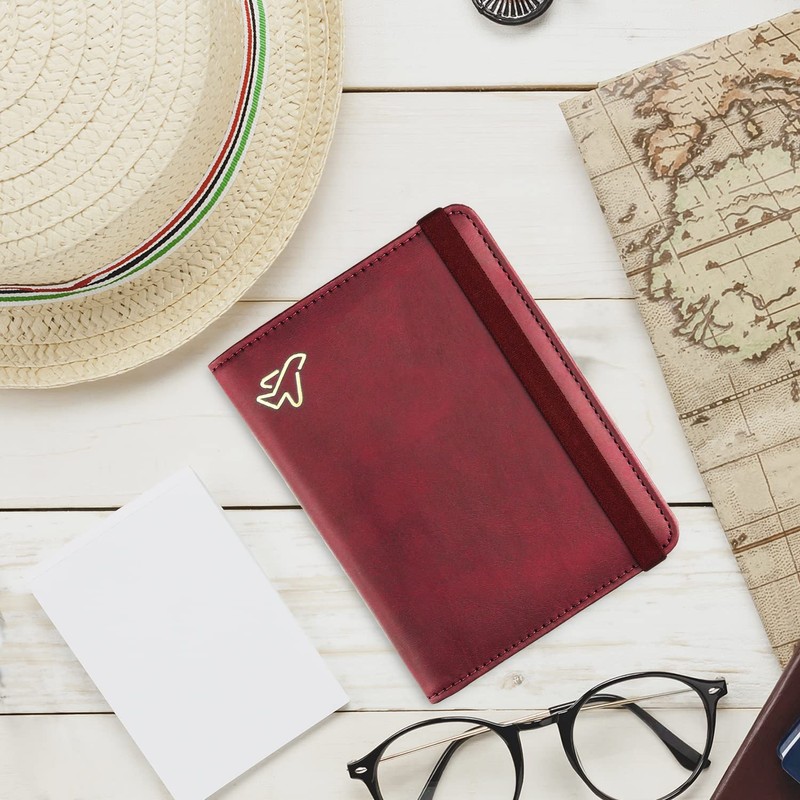 WALNEW Passport Holder Cover Wallet, RFID Blocking Leather Travel Document