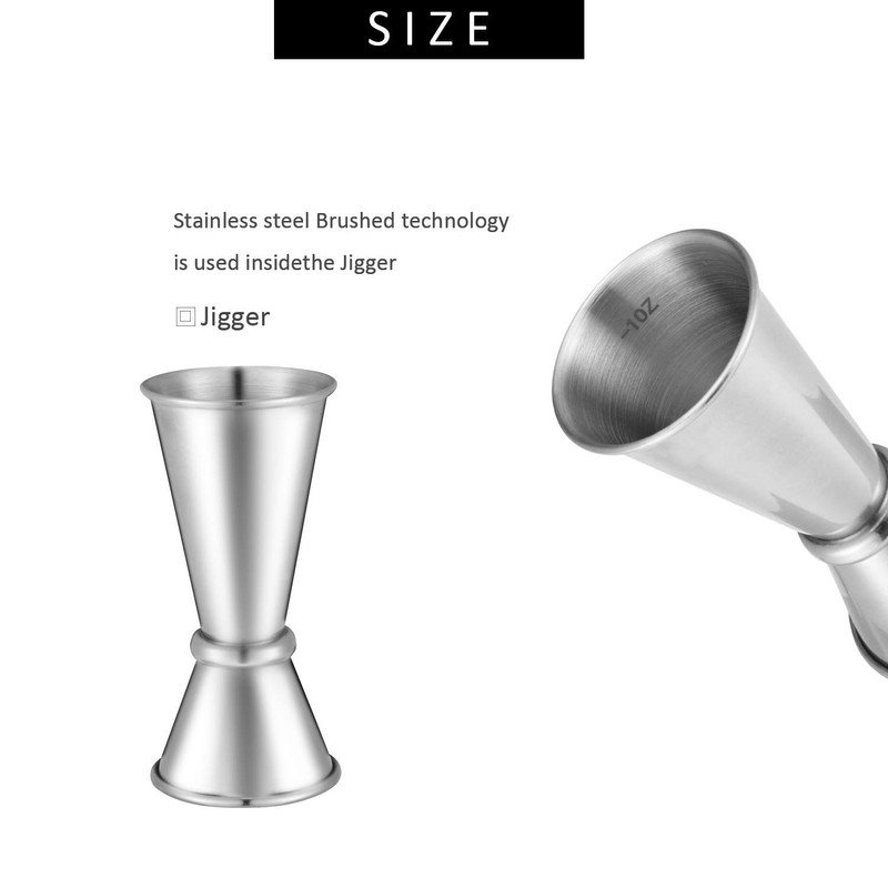 Stainless Steel Muddler for Cocktails,Mixing Spoon and Measuring Jigger,Professional Bar