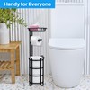 Toilet Paper Holder Stand with Shelf, Free Standing Toilet Tissue