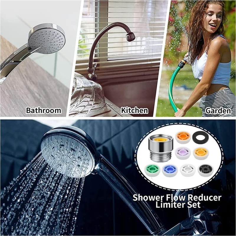 Shower Flow Reducer Limiter Set, Shower Flow Restrictor,Water Saver Tap