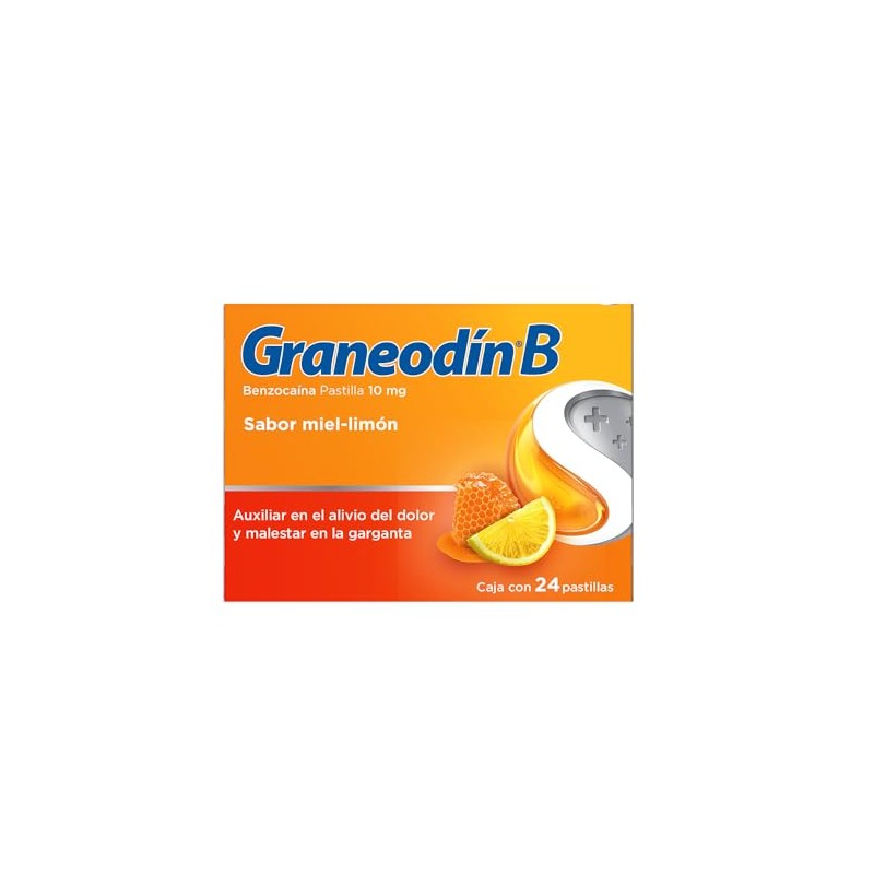Graneodín B, para dolor de garganta, sabor miel limón