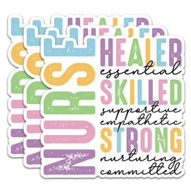 (3Pcs) Nurse Healer Essential Skilled Supportive Sticker Nurse Stickers Decal Waterproof Vinyl Stickers Adult for Laptop Kindle Car Tumbler Water Bottle Mug Phone Notebook Helmet - Size 3”x3”