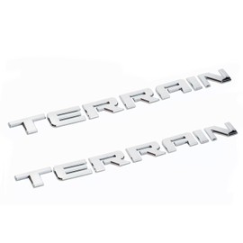 Letter Front Door or Rear Liftgate Emblem Badge Nameplate Replacement for 2010-2015 Terrain 2PCS (Silver)