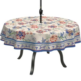 uwdfnwuif Outdoor Tablecloth with Umbrella Hole 60" x 60" Waterproof Zipper Table Cloth for Patio Table - Ideal for Picnics, Camping, and Yard Use