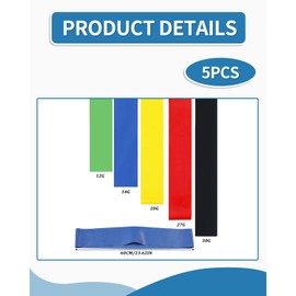 LOZTBUE 5 Piece Natural Rubber Resistance Bands - Resistance Bands with Door Anchors and Exercise Guides, Perfect for Pull Ups for Strength Training, Muscle Building and Yoga