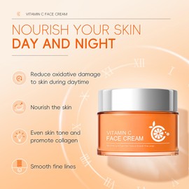 Anti Wrinkle Face Cream with Vitamin C, Anti Aging Face Cream Deeply Moisturizing, Face Creams for Skin Tightening & Lifting and Reducing Fine Lines