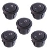 Black On/Off Round 20mm Rocker Switch SPST 2 Terminals Automotive