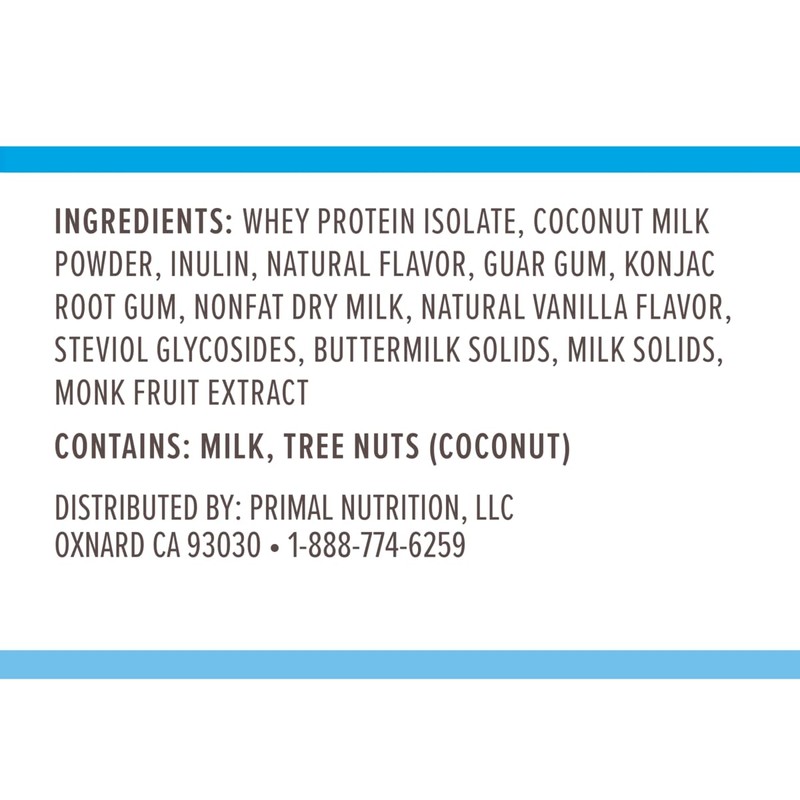 Primal Kitchen Primal Fuel Vanilla Coconut Whey Protein Drink Mix,