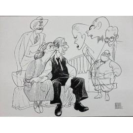 Al Hirschfeld "Death of a Salesman 1984" CUSTOM FRAMED ART Broadway
