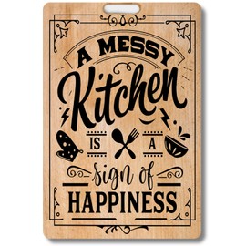 Kitchen Décor Metal Sign for Home - Metal Plaque With Wood Effect Design for Cooking, Housewarming Gifts, Café, B&B, House, Hotels & Restaurants - Indoor/Outdoor - 20cm x 30cm (A Messy Kitchen)