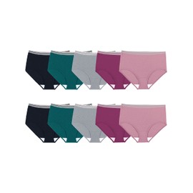 Fruit of the Loom Women's Eversoft Cotton Underwear Multipacks, Tag Free & Breathable, Available in Plus Size, Brief-Assorted Colors May Vary, 14