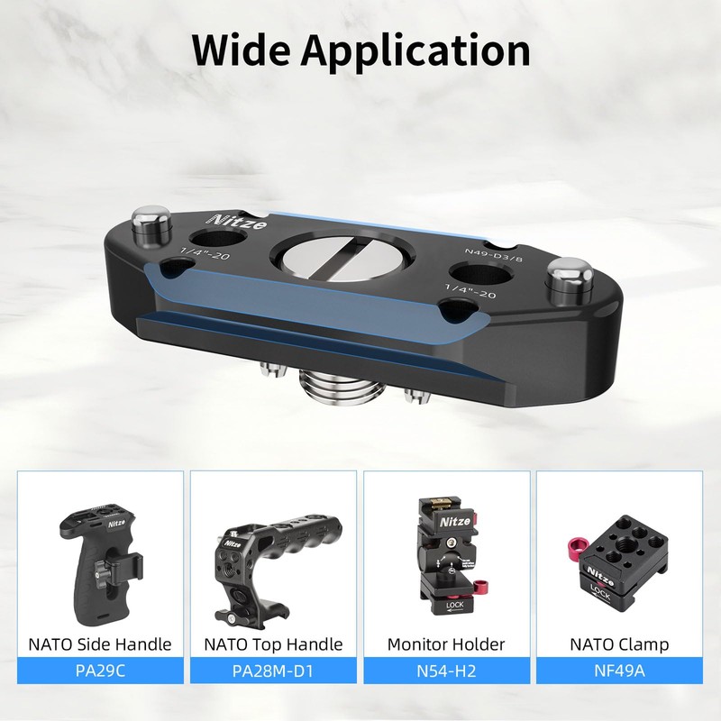 Nitze NATO Rail with 3/8” Screw with Removable ARRI Locating