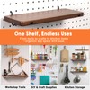 SEMPOMA 2 Pcs Walnut Finish Wooden Pegboard Shelf for 1/4"