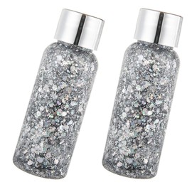 SAFIGLE Brilliant Silver Sequined Gel for Body Makeup Portable Glitter Body Decor for Parties and Holidays Chunky UV Sequin Formula for Eye Catching Looks